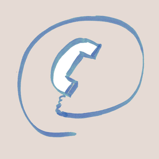 Symbolskizze für Telefon und web